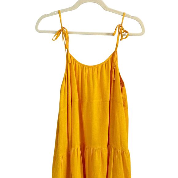 Samsoe Tiered Mini Dress Medium Yellow NEW - Picture 6 of 9
